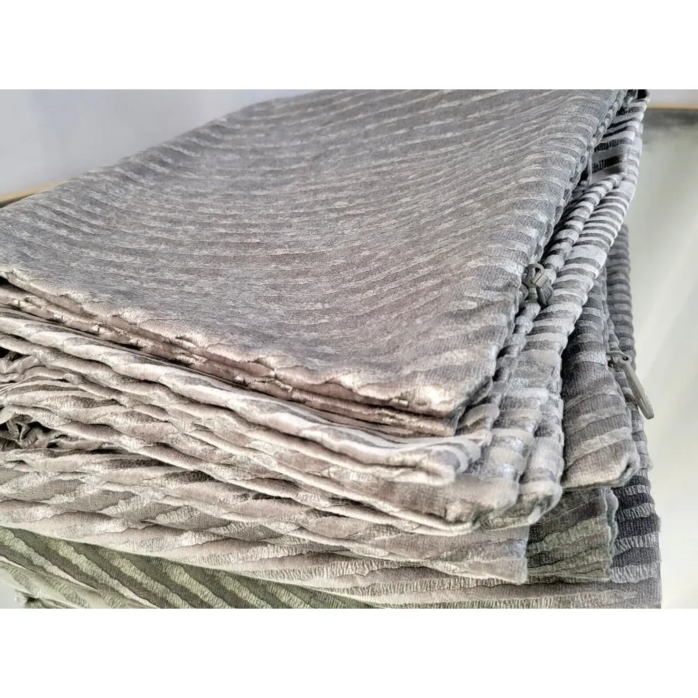 4 Restoration‎ Hardware Ratti Hand-Screened Velvet Pillow Covers Silver